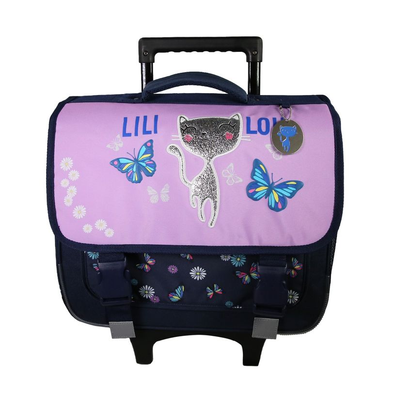 3666311021348-Cartable à roulettes Lili Lou - 2 compartiments - violet - Bagtrotter-P_405163950_1-0