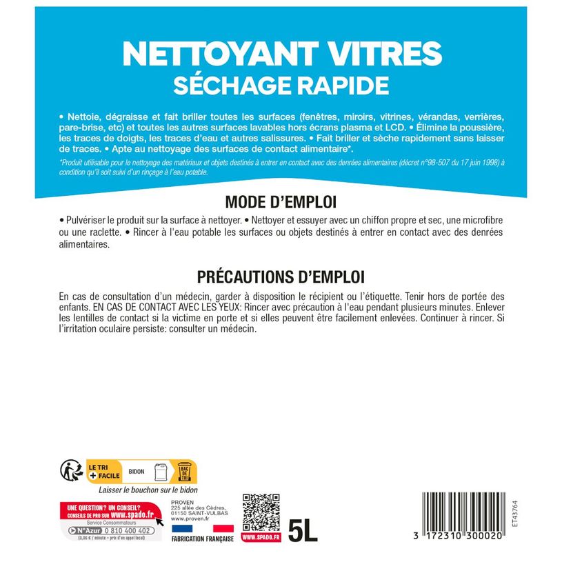 3172310300020-SPADO PRO -  Produit de nettoyage vitres - bouteille 5 L--1