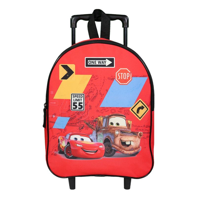 3666311023052-Sac maternelle à roulettes Cars - 1 compartiment - 10L - rouge - Bagtrotter-P_405164010_1-0