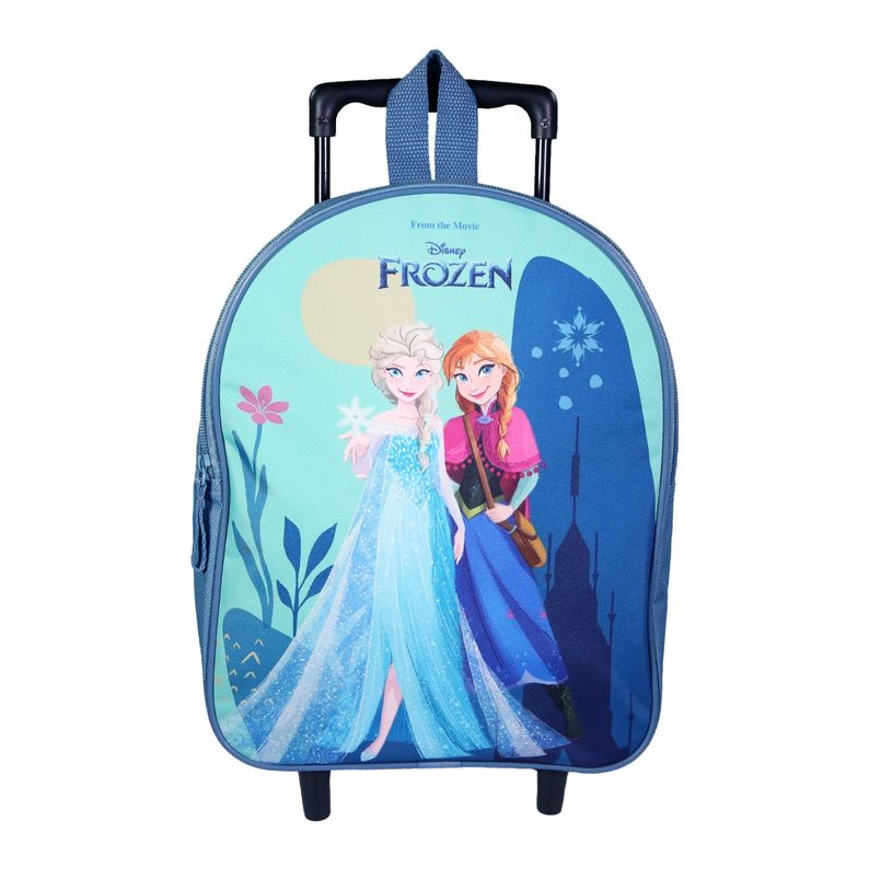 3666311022802-Sac maternelle à roulettes La Reine des neiges - 1 compartiment - vert - Bagtrotter-P_405164014_1-0