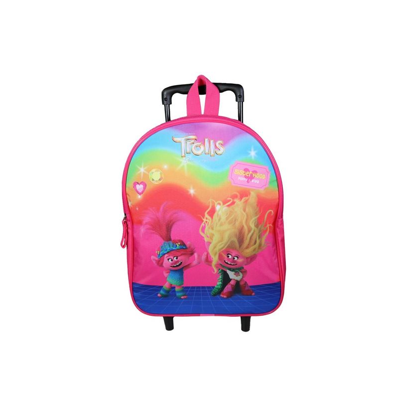 3666311023113-Sac maternelle à roulettes Les Trolls - 1 compartiment - rose - Bagtrotter-P_405164016_4-4