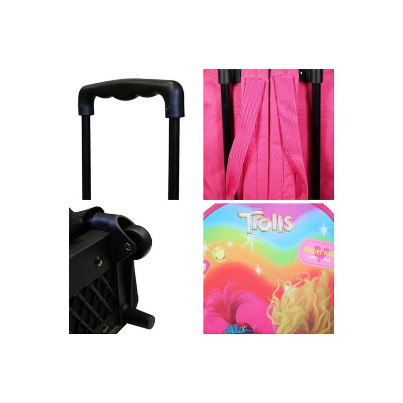 3666311023113-Sac maternelle à roulettes Les Trolls - 1 compartiment - rose - Bagtrotter-P_405164016_7-7