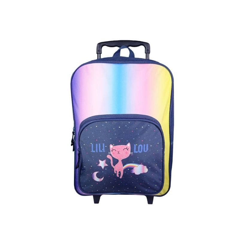 3666311021577-Sac à dos à roulettes Lili Lou - 1 compartiment - bleu - Bagtrotter-P_405164034_4-9