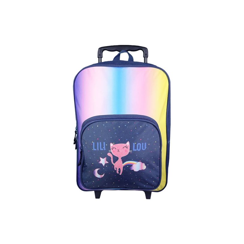 3666311021577-Sac à dos à roulettes Lili Lou - 1 compartiment - bleu - Bagtrotter-P_405164034_7-8