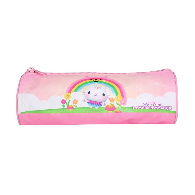 3666311024158-Trousse ronde Gabby et la maison magique - 1 compartiment - rose - Bagtrotter-P_405164116_1-0