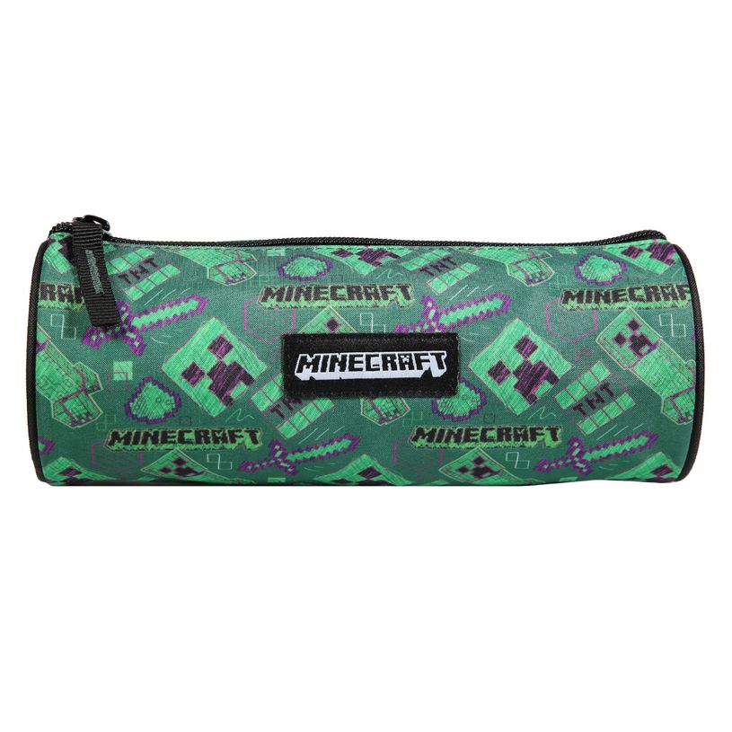 3666311017006-Trousse ronde Minecraft - 1 compartiment - vert - Bagtrotter-P_405164139_1-0