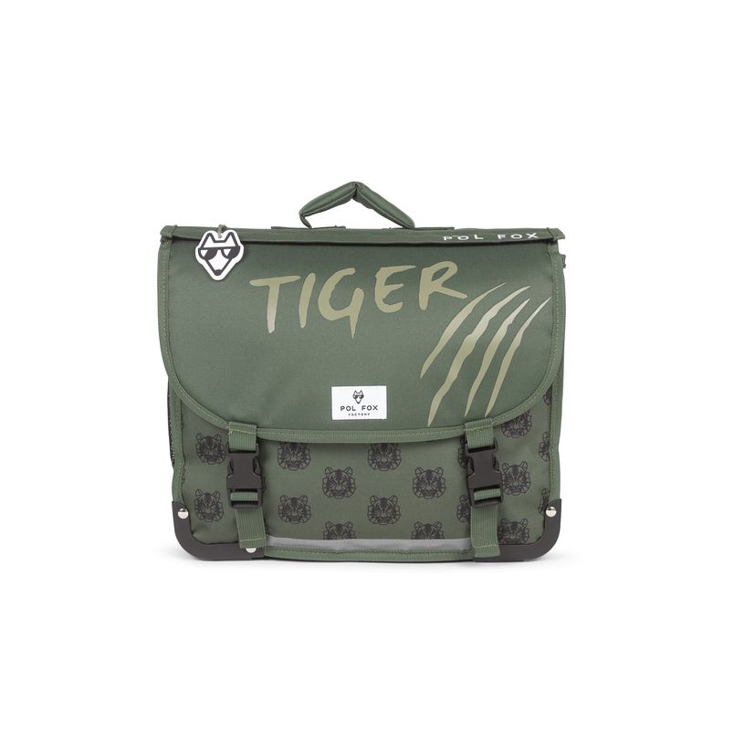 3663842008558-Cartable réversible Tiger - 41 cm - 2 compartiments - vert - Pol Fox-P_405164594_3-2