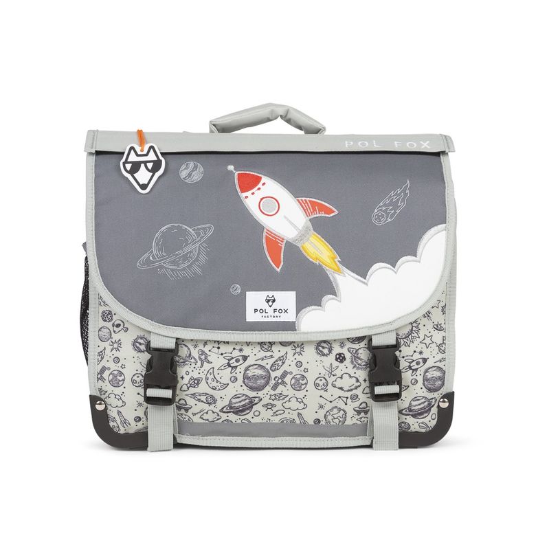 3663842008329-Cartable maternelle réversible Rocket - 35 cm - 1 compartiment - gris - Pol Fox-P_405164609_11-13