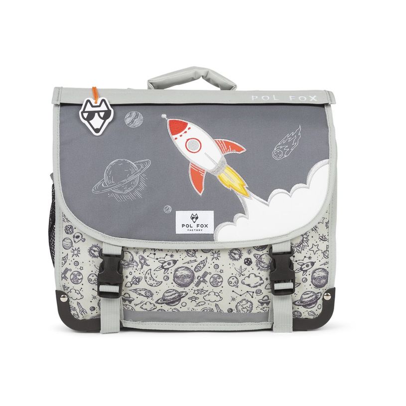 3663842008329-Cartable maternelle réversible Rocket - 35 cm - 1 compartiment - gris - Pol Fox-P_405164609_8-7