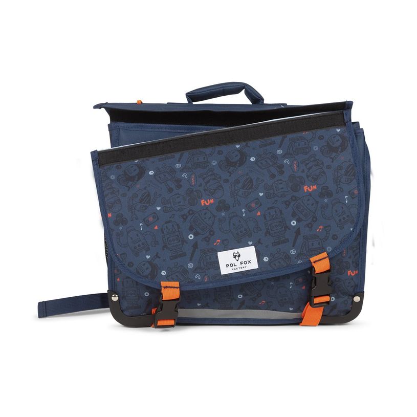3663842008435-Cartable maternelle réversible Robot - 35 cm - 1 compartiment - bleu - Pol Fox-P_405164611_10-13