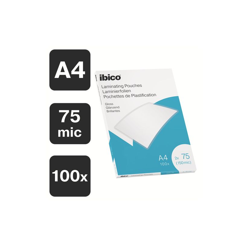 4049793065915-IBICO Pack de 100 pochettes de plastification brillantes A4, 75 microns-P_405164640_2-1