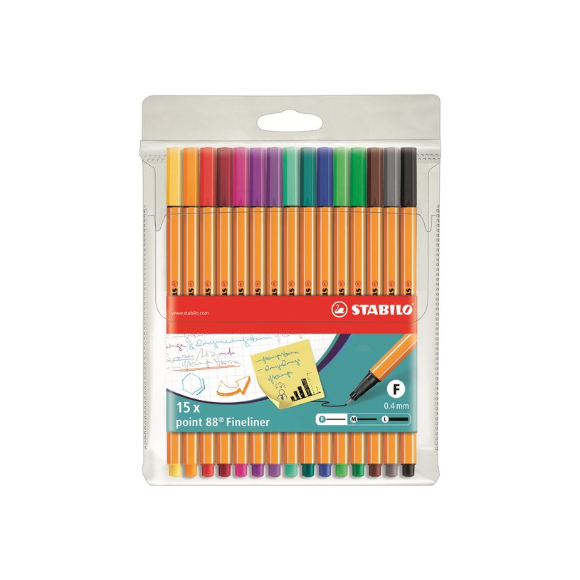 4006381438636-STABILO point 88 - Pack de 15 feutres fin - couleurs assorties-P_405164781_1-0