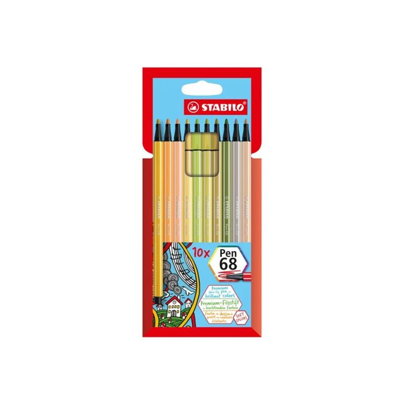 4006381578882-STABILO Pen 68 Soft Colors - Pack de 10 feutres - couleurs assorties-P_405164789_1-0
