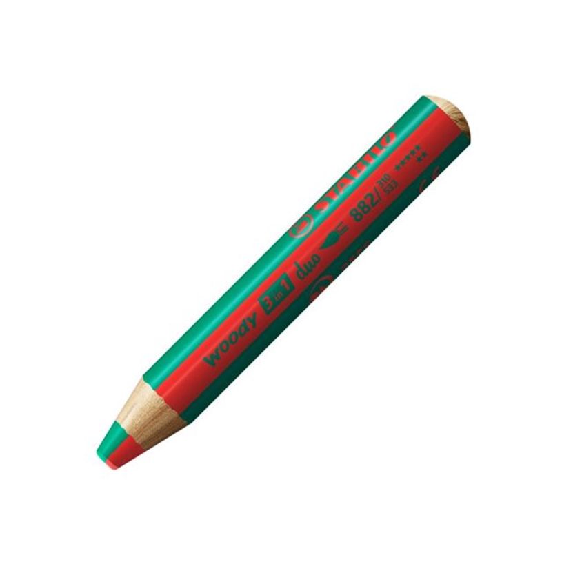 4006381603690-STABILO woody 3 in 1 duo - Crayon de couleur - rouge/vert foncé-P_405164793_1-0
