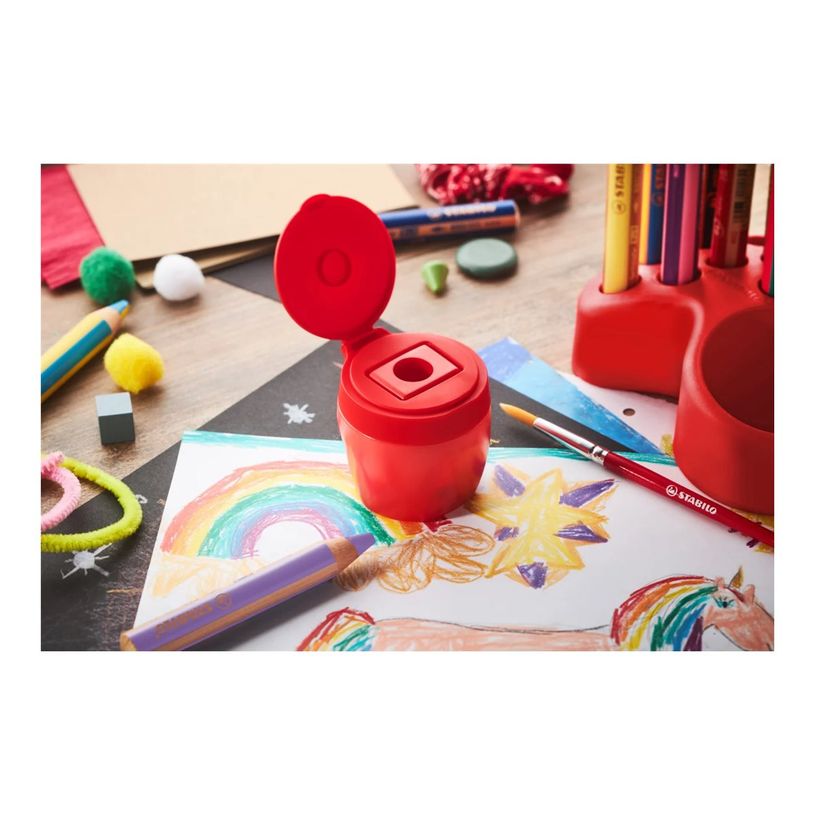 4006381601184-STABILO Woody 3 in 1 - Taille-crayon avec réservoir - rouge-P_405164801_1-3