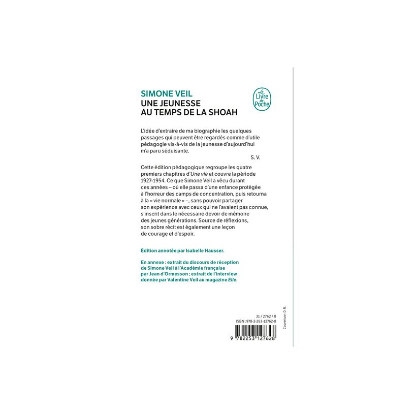 9782253127628-Une jeunesse au temps de la Shoah - par Veil Simone-P_405164903_2-1