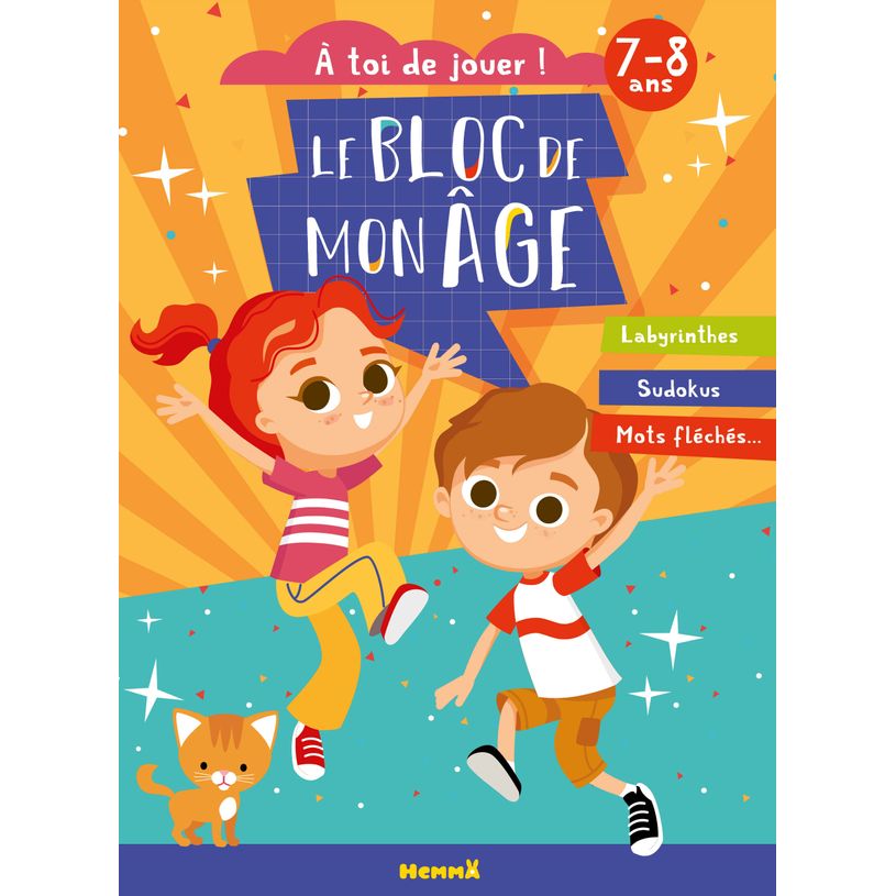 9782508054785-Le Bloc de mon âge 7-8 Ans - A Toi de Jouer ! Enfants Et Chat - Labyrinthes, Sudokus, Mot-P_405164986_1-0