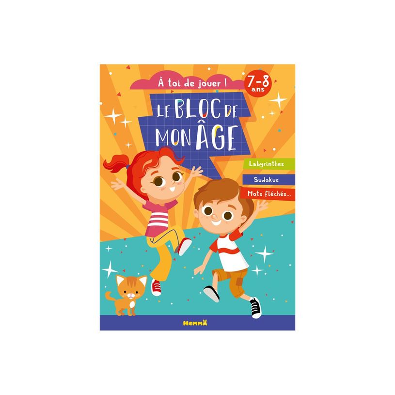9782508054785-Le Bloc de mon âge 7-8 Ans - A Toi de Jouer ! Enfants Et Chat - Labyrinthes, Sudokus, Mot-P_405164986_2-1