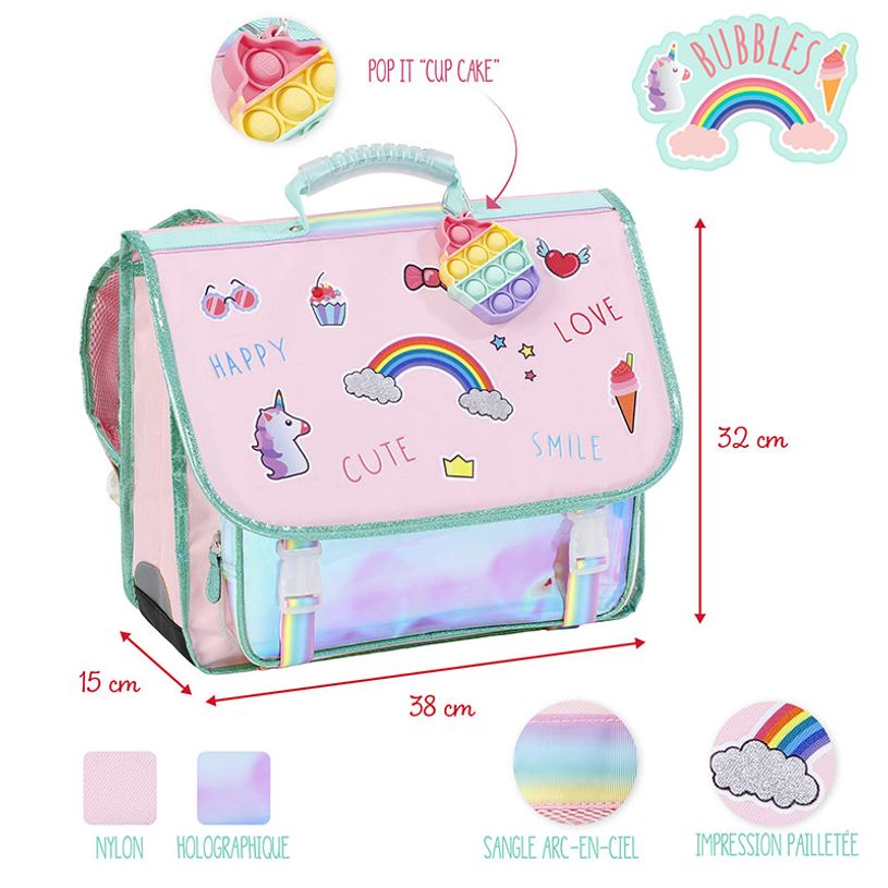 3135253283133-Cartable 38 cm Bubbles - 2 compartiments - Viquel--6