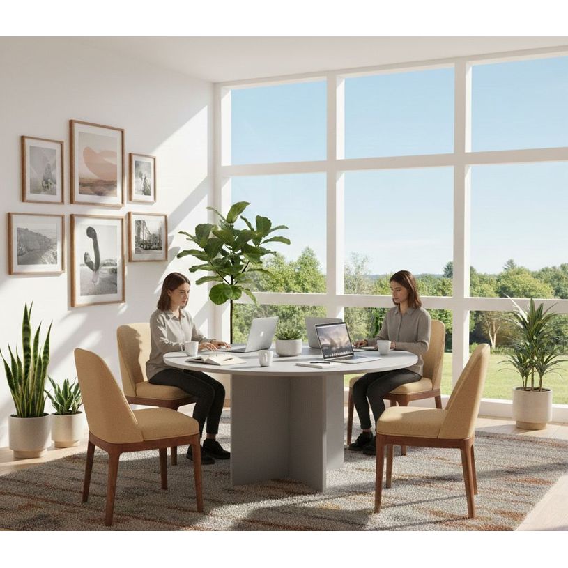 7331910002680-Table de réunion Trend - ronde - diam 120 - gris--1