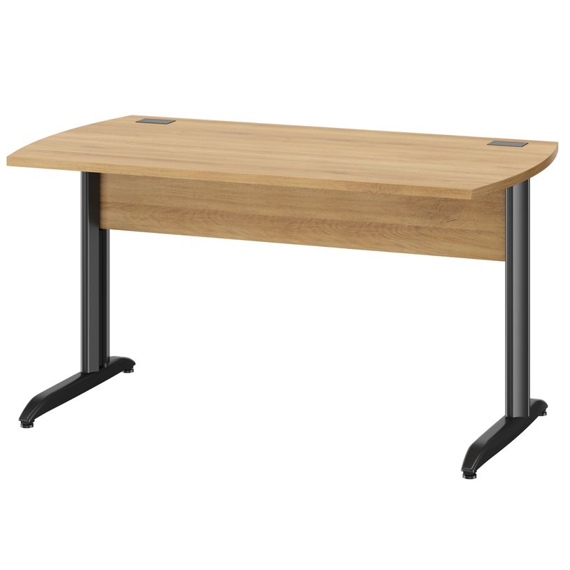 3483601225534-Bureau JAZZ+ - 140 cm - Pieds métal - chêne du bocage-P_405165098_1-0