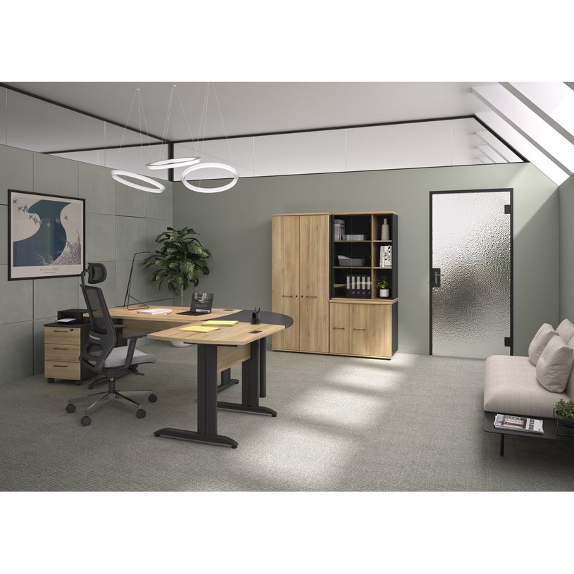 3483601225503-Bureau JAZZ+ - 80 cm - Pieds métal - chêne du bocage-P_405165104_2-1