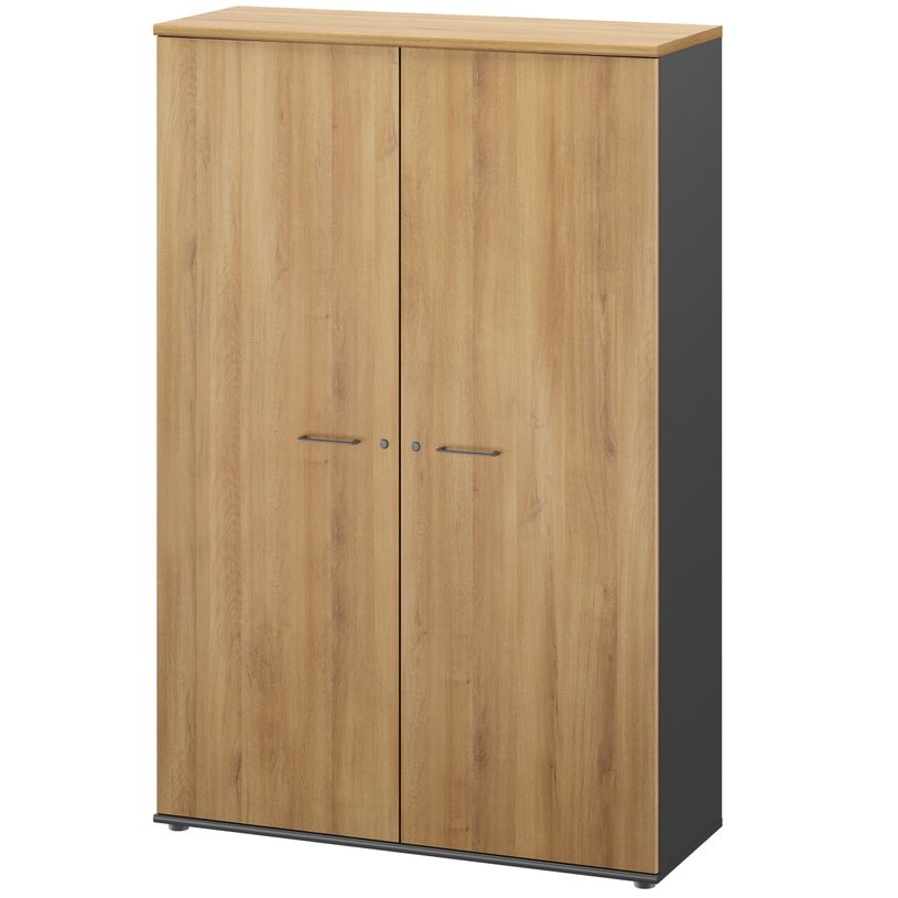 3483601225725-Armoire haute JAZZ+ - L120 x H183 x P48 - 2 portes - 4 étagères - chêne du bocage-P_405165111_1-0