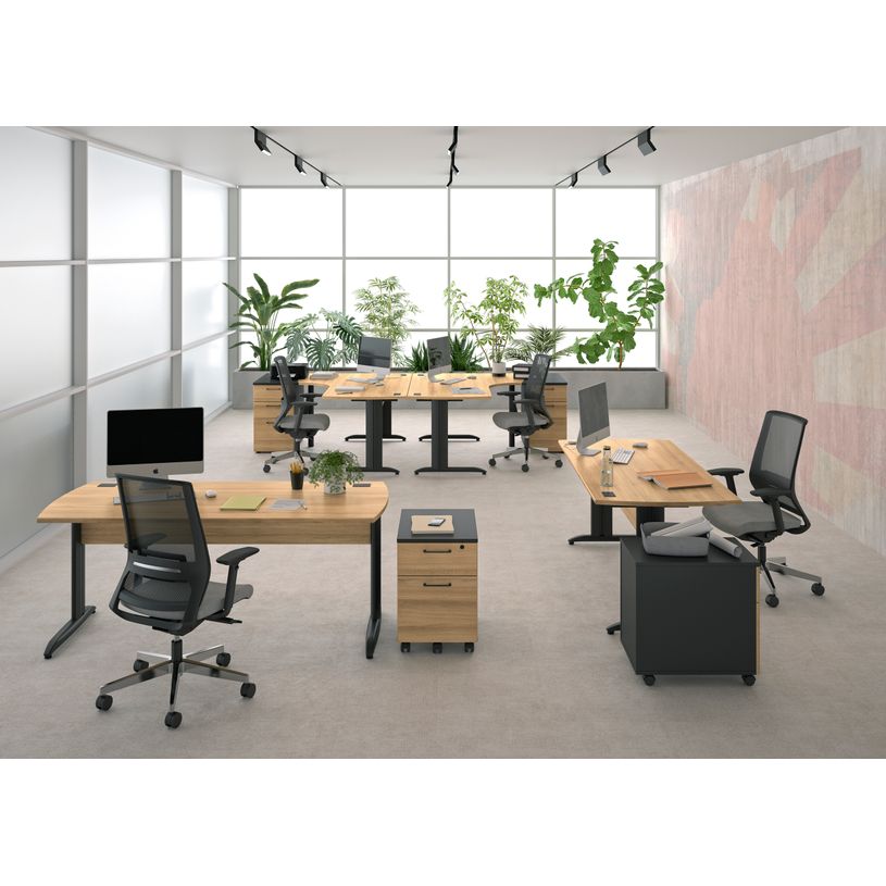 3483601225572-Caisson mobile JAZZ+ - Profondeur 60 cm - 2 tiroirs - chêne du bocage-P_405165116_2-1