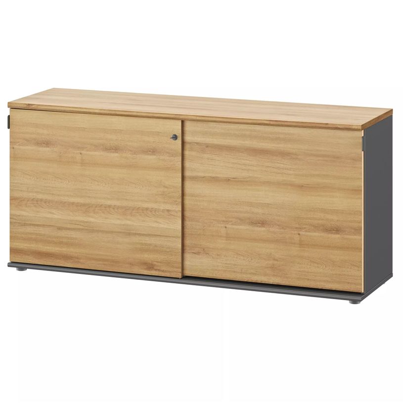 3483601225695-Crédence JAZZ+ - L160 x H74 x P48 - 2 portes coulissantes - chêne du bocage-P_405165120_1-0