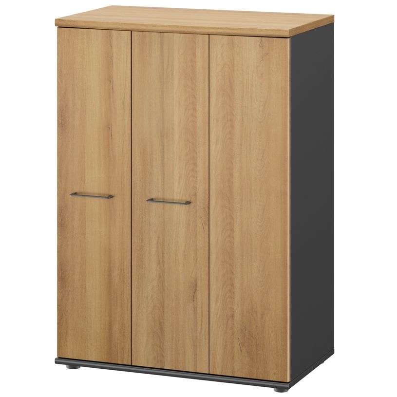 3483601225688-Rangement mi-haut JAZZ+ - L80 x H112 x P48 - 3 portes - chêne du bocage-P_405165123_1-0