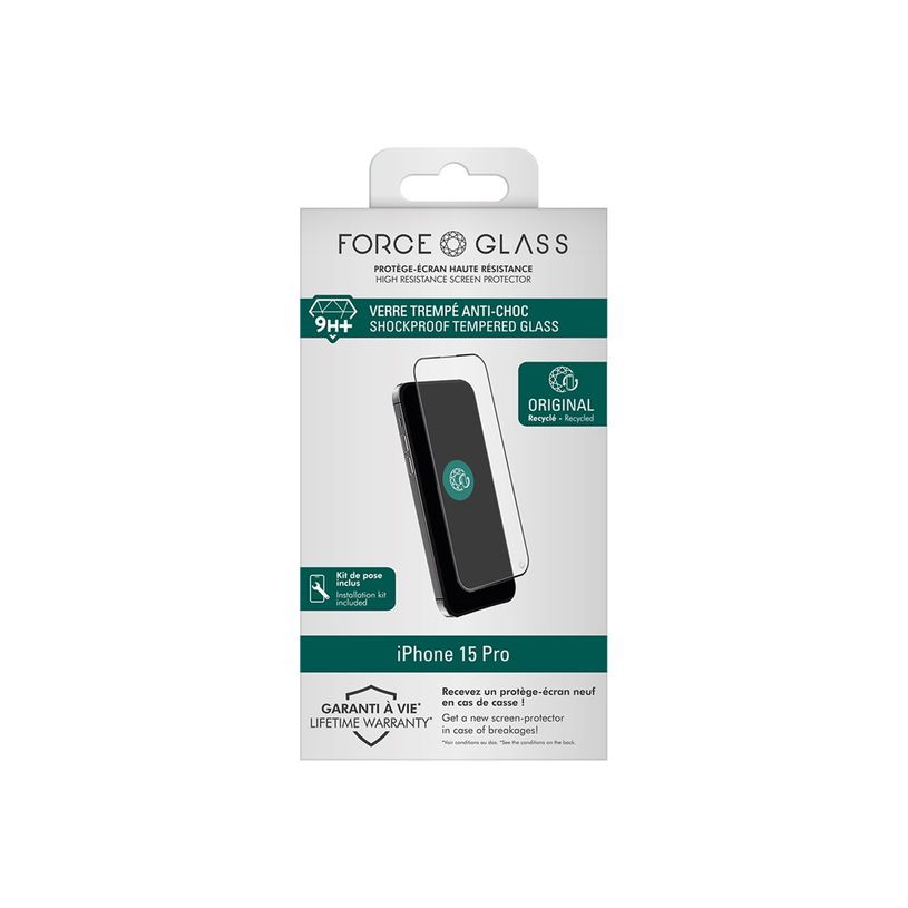 3571211513315-Force Glass Original - Protection d'écran - verre trempé pour iPhone 15 Pro - noir-P_405165243_3-2