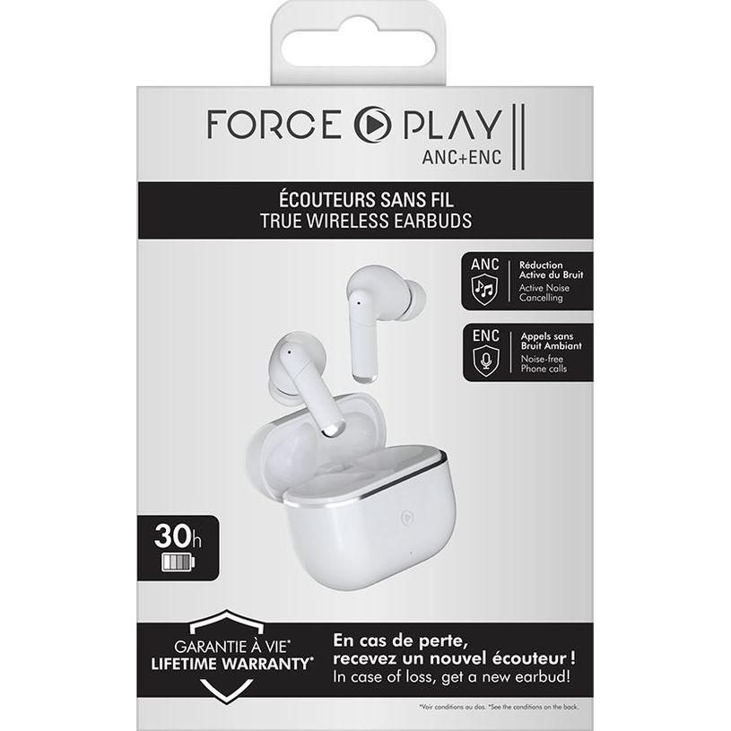 3571211508823- Force Play - Kit main libre - écouteur sans fil bluetooth - blanc-P_405165250_11-9