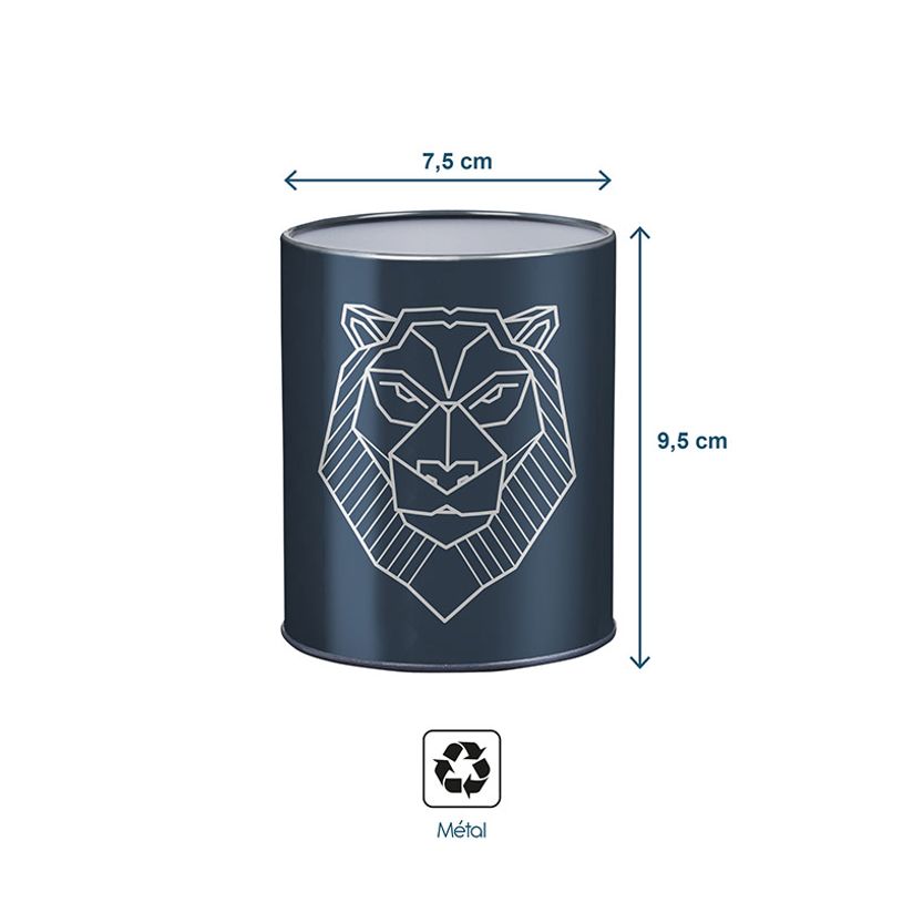 3135250994636-Pot à crayons métal lion origami - 9,5 x 7,5 cm - Viquel-P_405165360_2-1