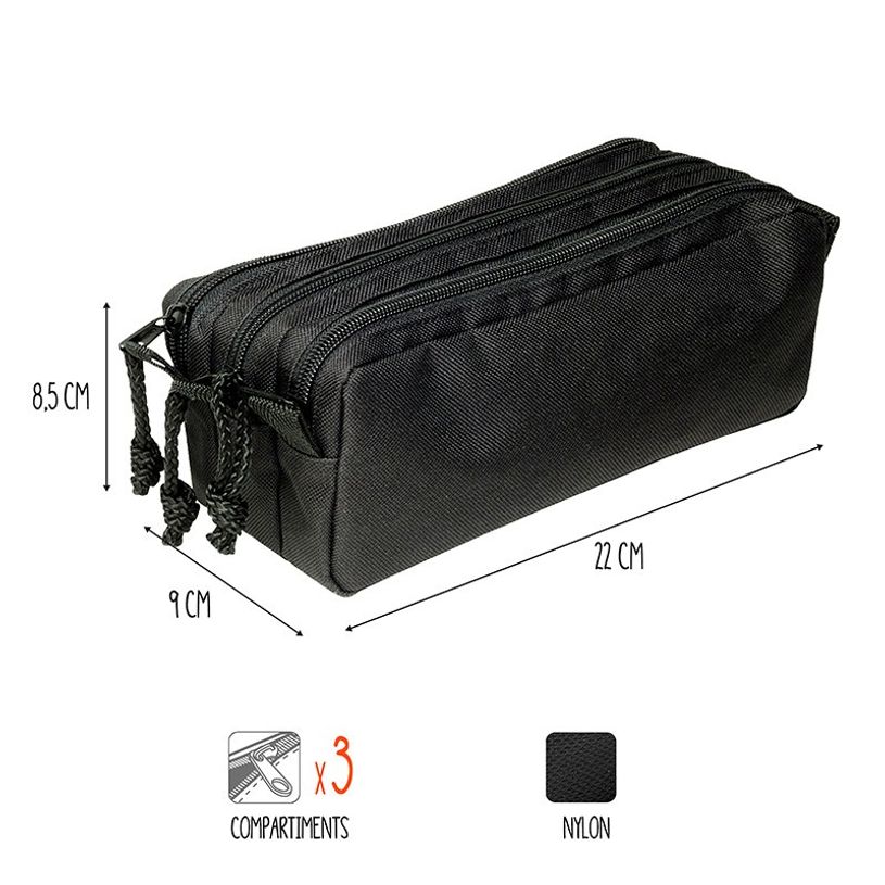 3135250979558-Trousse Trizip - 3 compartiments - noir - Viquel-P_405165421_3-2