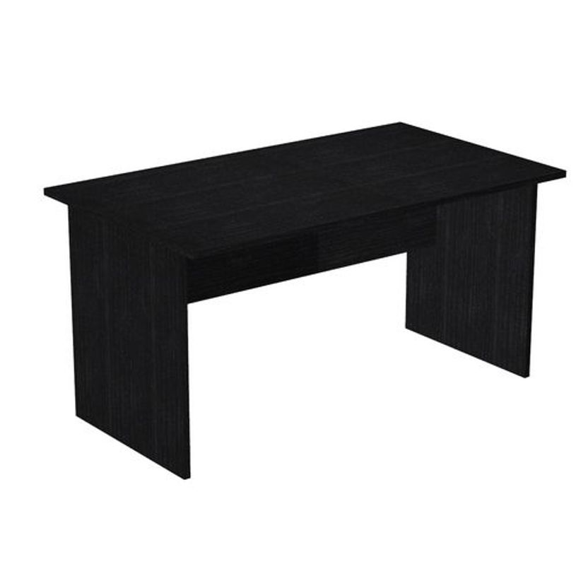 7331920000188-Bureau droit Trend - L140 - Pieds panneaux - plateau imitation frêne noir-P_405165558_1-0