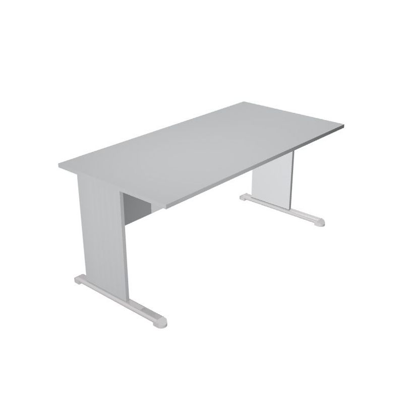 7331920000478-Bureau droit Trend - L140 - Pieds bois - plateau gris-P_405165587_1-0