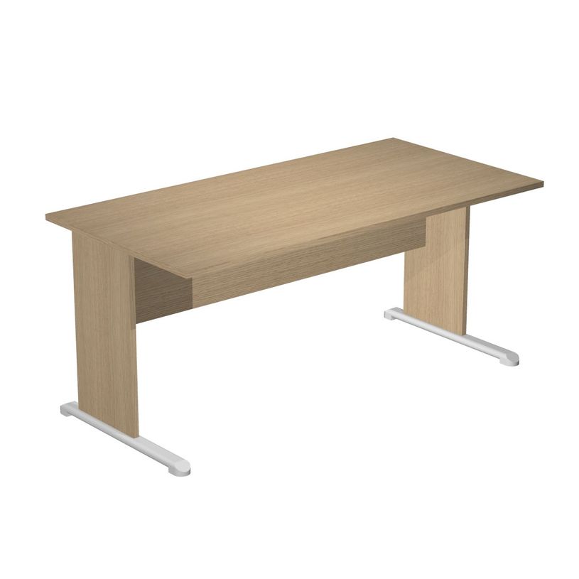 7331920000553-Bureau droit Trend - L160 - Pieds bois - plateau imitation chêne-P_405165595_1-0