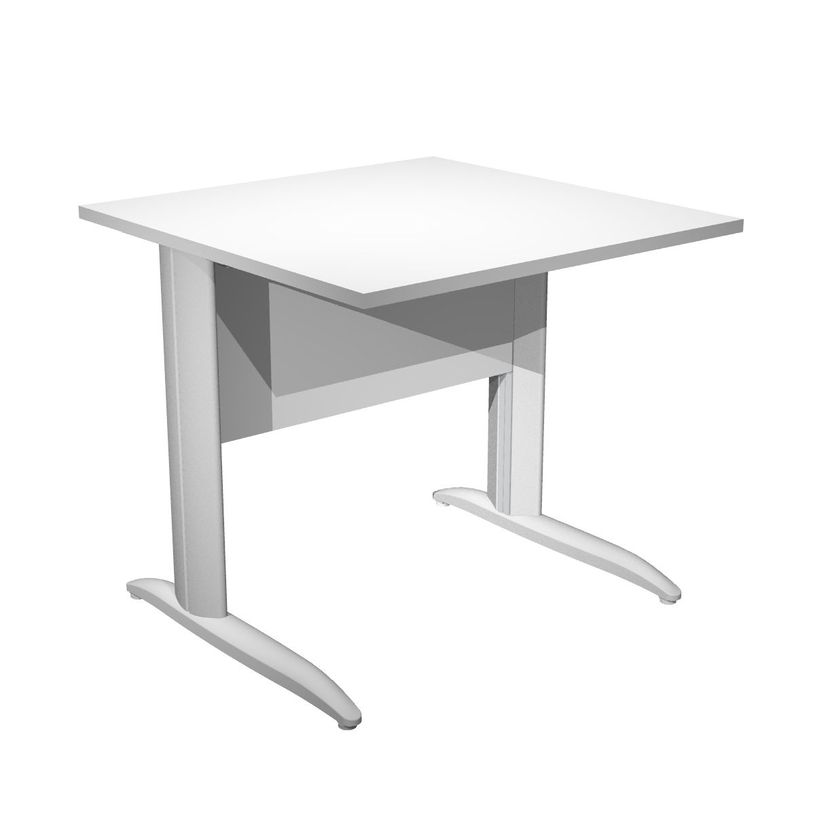 7331920000577-Bureau droit Trend - L80 - Pieds métals - plateau blanc - pied alu-P_405165597_1-0