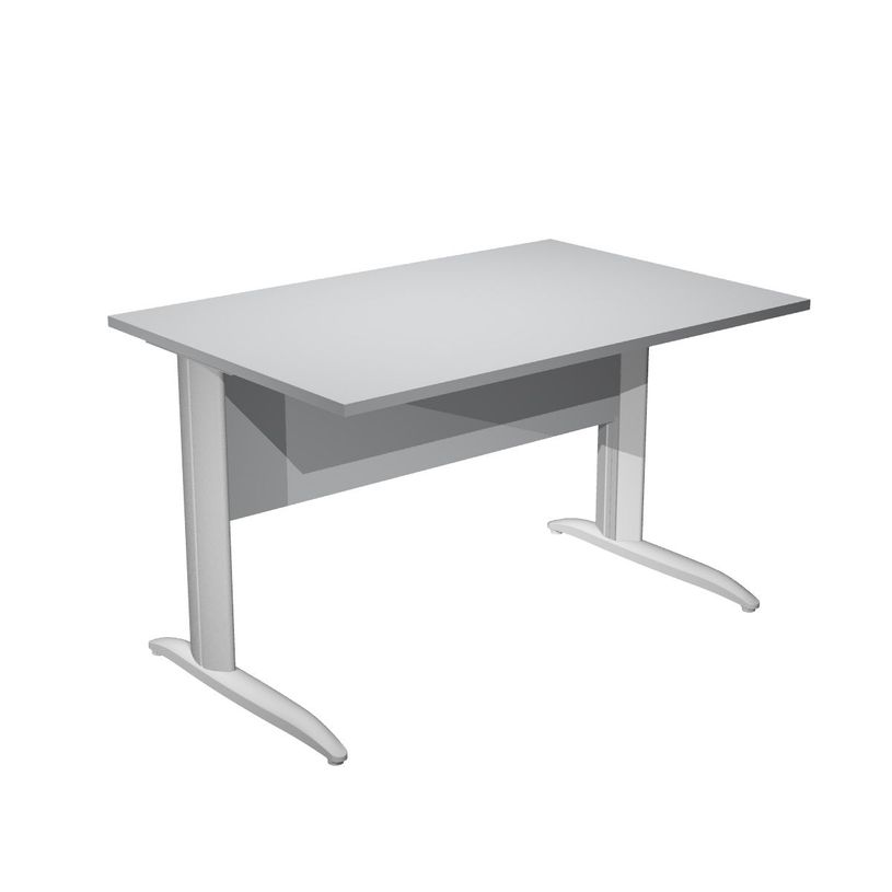 7331920000683-Bureau droit Trend - L120 - Pieds métals - plateau gris-P_405165608_1-0