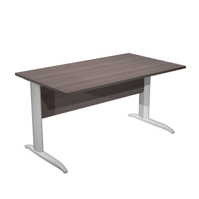 7331920000775-Bureau droit Trend - L140 - Pieds métals - plateau imitation frêne Toscan - pied alu-P_405165617_1-0