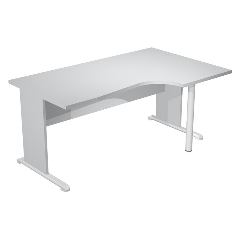 7331920001314-Bureau compact Trend - L160 cm - retour à droite - pieds bois - plateau gris-P_405165671_1-0