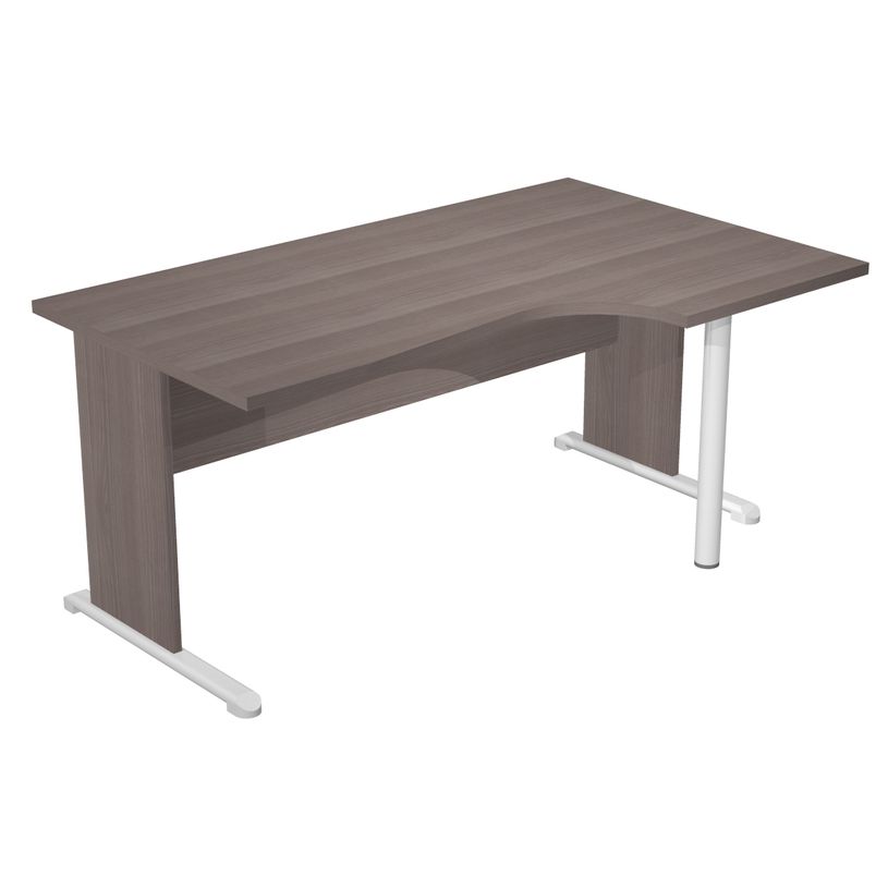 7331920001338-Bureau compact Trend - retour à droite avec pieds bois en L + pied de renfort - L160 - pl-P_405165673_1-0