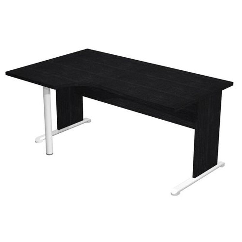 7331920001376-Bureau compact Trend - L160 cm - retour à gauche - pieds bois - plateau imitation frêne -P_405165677_1-0