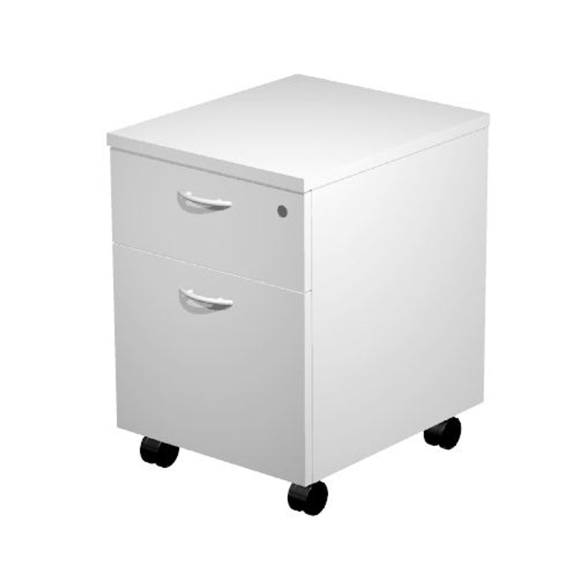 7331910006411-Caisson mobile Trend - L43xP52xH59,5 cm - 2 tiroirs dont 1 DS - blanc-P_405165773_1-0