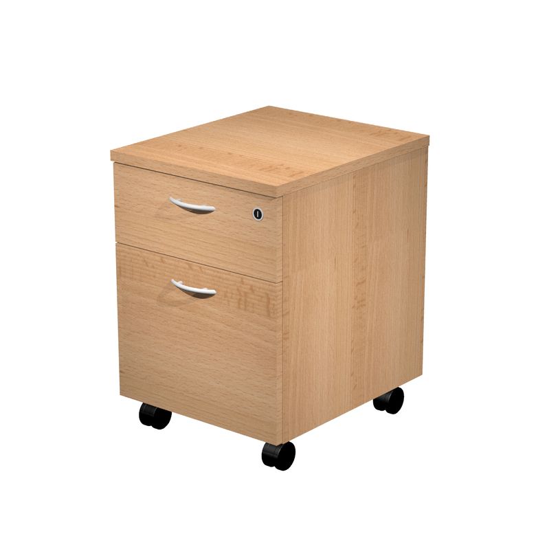 7331910008064-Caisson mobile Trend - L43xP52xH59,5 cm - 2 tiroirs dont 1 DS - imitation hêtre-P_405165775_1-0