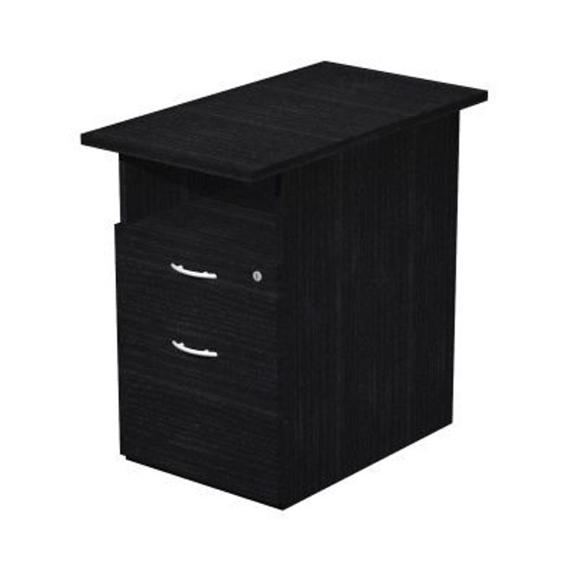 7331910014034-Caisson hauteur bureau Trend - L43xP80xH72 cm - 2 tiroirs dont 1 DS + 1 niche - imitation -P_405165788_1-0