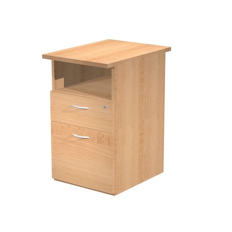 7331910008422-Caisson hauteur bureau Trend - L43xP60xH72 cm - 2 tiroirs dont 1 DS + 1 niche- imitation h-P_405165797_1-0