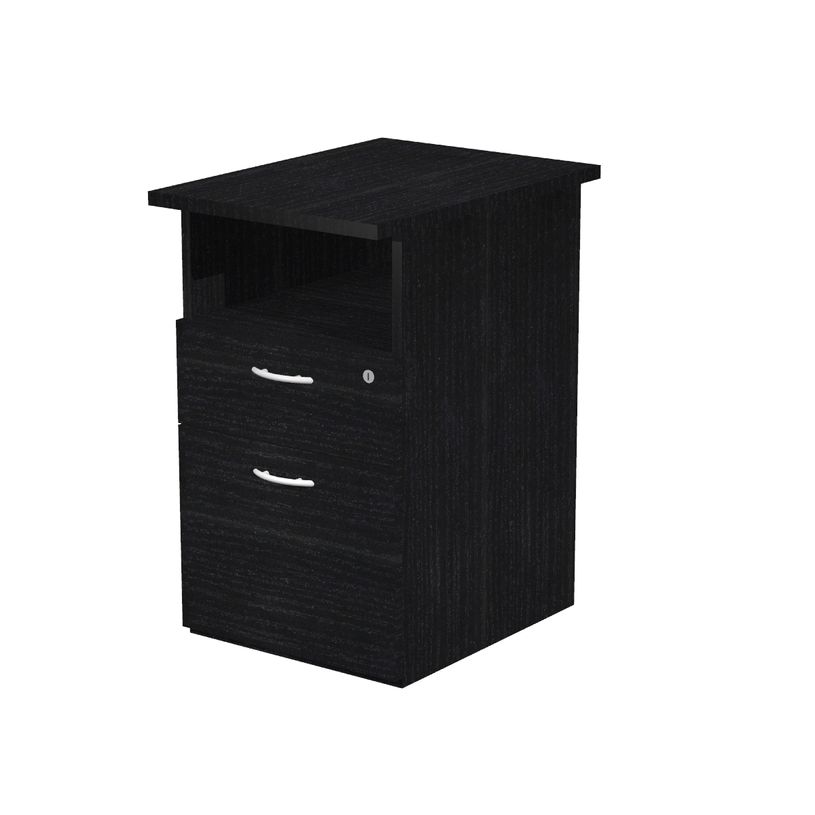7331910007319-Caisson hauteur bureau Trend - L43xP60xH72 cm - 2 tiroirs dont 1 DS + 1 niche - imitation -P_405165798_1-0