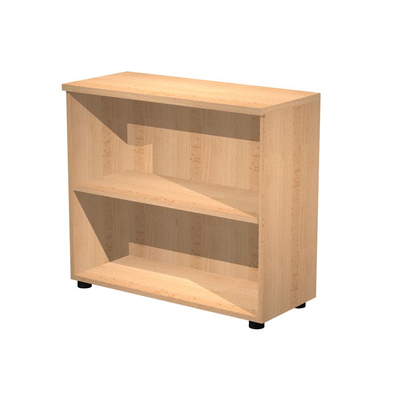 7331910008095-Bibliothèque basse Trend - L80xP35xH72 cm - 1 étagère - imitation hêtre-P_405165805_1-0