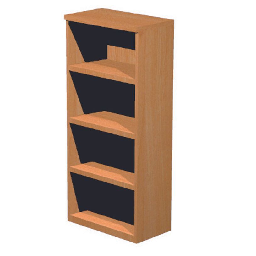 7331920002038-Bibliothèque haute Trend - L80xP35xH180 cm - 3 étagères - imitation aulne-P_405165813_1-0